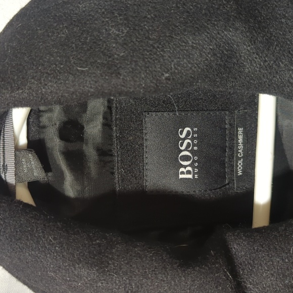 Boss Hugo Boss Men's Size 42R Wool & Cashmere Black Pea Coat - Picture 2 of 6